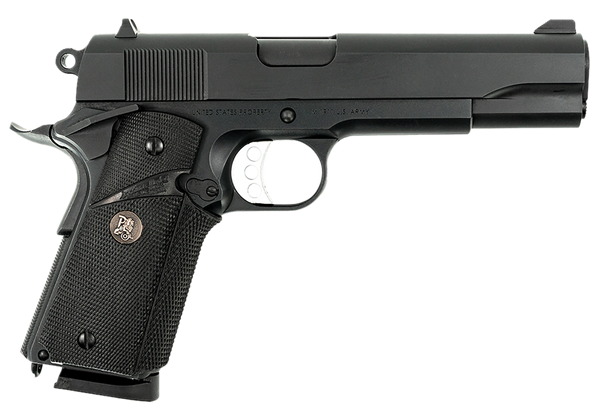 MAC 10100575 1911 Meusoc Full Size Frame 45 ACP 8+1 5" Black Target Crown Barrel, QPQ Tenifer Cerakote Steel Serrated Slide, QPQ Tenifer Cerakote Steel Frame w/Beavertail, Black Pachmayr Grip