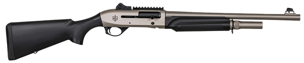 MAC 21000158 2 Tactical Marine 12 Gauge Semi-Auto 3" 5+1 18.50" Electroless Marine Nickel Steel Barrel & Picatinny Rail Steel Receiver, Black Fixed Synthetic Stock