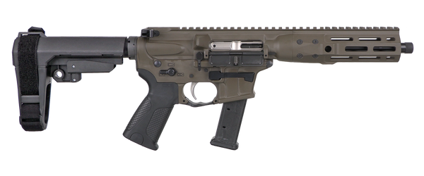 LWRC ICP9PBC8SBA3 IC-9  9mm Luger 8.50" 33+1 Black Nitride Threaded Barrel, Patriot Brown Anodized Aluminum Picatinny Rail Receiver, SB Tactical SBA3 Brace, LWRC Ultra Combat Grip, Ambidextrous