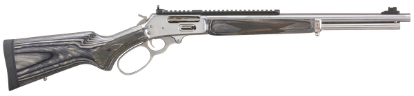 Marlin 70478 1895 Big Loop Full Size 45-70 Gov 6+1 19" Polished Stainless Steel Threaded Barrel, Polished Stainless Stainless Steel Receiver, Fixed Gray Laminate Stock