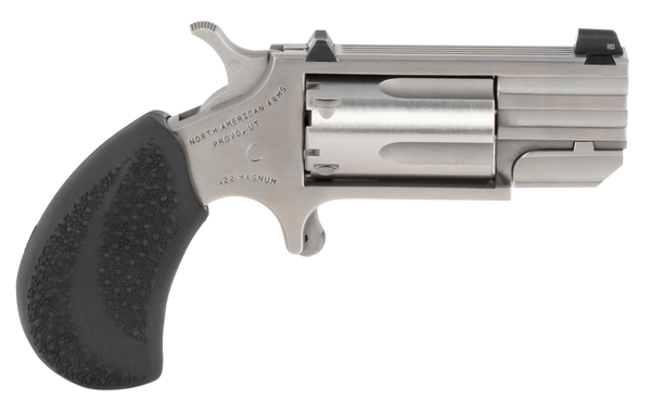 North American Arms PUGTC Pug Conversion 22 LR/22 WMR 5 Shot 1" Stainless Steel Barrel, Stainless Steel Frame, Stainless Cylinder, Black Rubber Grip, Exposed Hammer, XS Tritium Sight