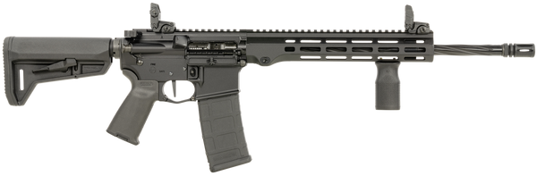 Maxim Defense MXM49737 MD15 L 5.56x45mm NATO 30+1 16" Fluted Barrel, Black, M-LOK Handguard, Magpul Furniture, SL-K Stock, MBUS Sights, Blackout Defense Flat Trigger
