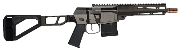 Q LLC MINIFIX300BLK8PST Mini Fix  300 Blackout 30+1 8" Black Anodized Tapered Threaded Barrel, Q-Sert Free-Float Handguards, Picatinny Rail Receiver, Black SBA3 Brace, Black Polymer Grips