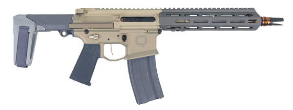 Q LLC HB55610INPISTOL Honey Badger  5.56 NATO 30+1 10" Threaded Barrel, M-LOK Handguard, Aluminum Receiver, Tan SB Tactical Brace