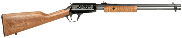Rossi RP22181WDEN07 Gallery  Full Size 22 LR 15+1, 18" Polished Black Steel Barrel, Polished Black w/Engraving Steel Receiver, Hardwood Fixed Stock, Right Hand