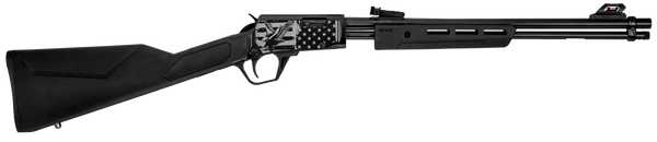 Rossi RP22181SYEN18 RP22  22 LR 15+1 18" Black Polished Alloy Steel Barrel, Black w/Engraved Eagle & US Flag Aluminum Receiver, Black Synthetic Fixed Stock