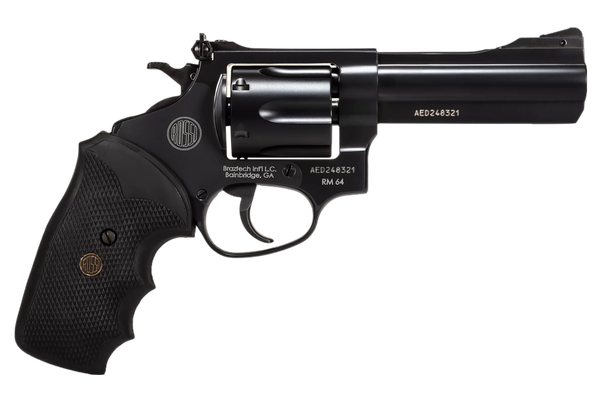 Rossi 2RM641 RM64  Medium Frame 357 Mag 6 Shot, 4" Black Steel Barrel, Cylinder & Frame, Black Textured Rubber Grip, Hammer Block Safety