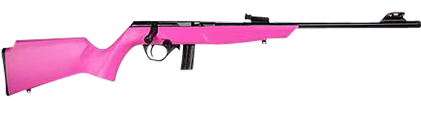 Rossi  RB22  Compact 22 LR 10+1, 16" Matte Black Button Rifled Free Floating Steel Barrel, Matte Black Stainless Steel Receiver, Pink Monte Carlo Stock, Right Hand