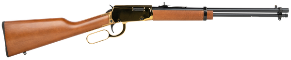 Rossi RL22181WD-GLD1 Rio Bravo  22 LR 15+1 18" Polished Black Barrel, Gold Metal Rec, Hardwood Furniture