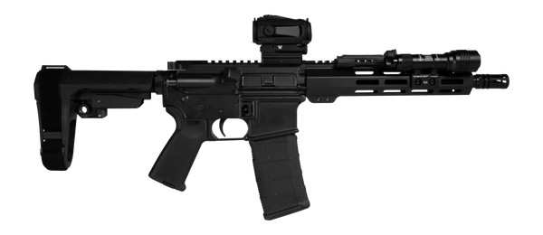 Shark Coast Tactical SCC06841MN300-P Midnight Bundle 300 Blackout 30+1 10" Threaded Barrel, Aluminum Receiver w/Picatinny Rail, M-LOK Handguard, Polymer SB Tactical SBA3 Brace, Streamlight ProTac Rail