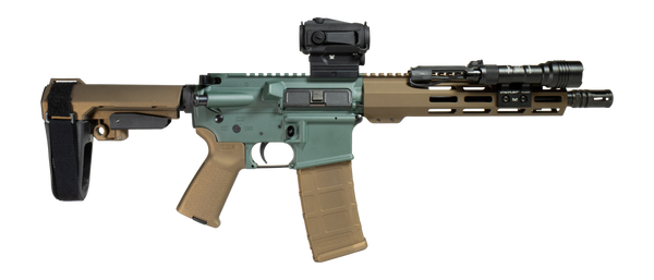 Shark Coast Tactical SCC06568GOB300-P Goblin Bundle 300 Blackout 30+1 10" Threaded Barrel, Aluminum Receiver w/Picatinny Rail, M-LOK Handguard, Polymer SB Tactical SBA3 Brace, Streamlight ProTac Rail