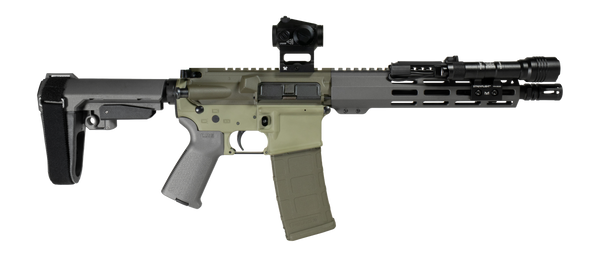 Shark Coast Tactical SCC06872BUGBR300P Bug Bear Bundle 300 Blackout 30+1 10" Threaded Barrel, Aluminum Receiver w/Picatinny Rail, M-LOK Handguard, Polymer SB Tactical SBA3 Brace, Streamlight ProTac Ra