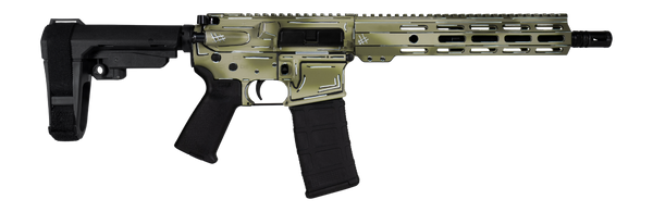 Shark Coast Tactical SCC07107ANOD-P Anime-15 5.56 NATO 30+1 10.50" Black Nitride Threaded Barrel, Aluminum Receiver w/Picatinny Rail, M-LOK Handguard, Polymer SB Tactical SBA3 Brace, Magpul MOE Grip,