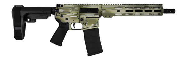 Shark Coast Tactical SCC07107ANOD-P Anime-15 5.56 NATO 30+1 10.50" Black Nitride Threaded Barrel, Aluminum Receiver w/Picatinny Rail, M-LOK Handguard, Polymer SB Tactical SBA3 Brace, Magpul MOE Grip,