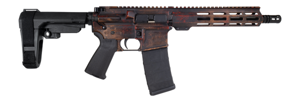 Shark Coast Tactical SCC07275RUST-P Rust 5.56 NATO 30+1 10.50" Black Nitride Threaded Barrel, Aluminum Receiver w/Picatinny Rail, M-LOK Handguard, Polymer SB Tactical SBA3 Brace, Magpul MOE Grip, Righ