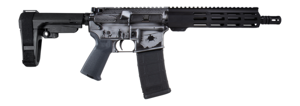 Shark Coast Tactical SCC07435MILGY-P Military 5.56 NATO 30+1 10.50" Black Nitride Threaded Barrel, Aluminum Receiver w/Picatinny Rail, M-LOK Handguard, Polymer SB Tactical SBA3 Brace, Magpul MOE Grip,