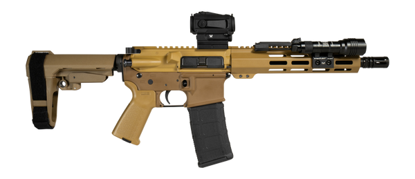 Shark Coast Tactical SCC06858SUN300-P Sunrise 300 Blackout 30+1 10" Threaded Barrel, Aluminum Receiver w/Picatinny Rail, M-LOK Handguard, Polymer SB Tactical SBA3 Brace, Streamlight ProTac Rail Light