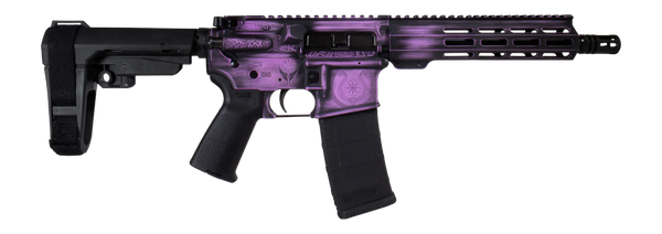 Shark Coast Tactical SCC07510VALK-P Valkyrie 5.56 NATO 30+1 10.50" Black Nitride Threaded Barrel, Aluminum Receiver w/Picatinny Rail, M-LOK Handguard, Polymer SB Tactical SBA3 Brace, Magpul MOE Grip,