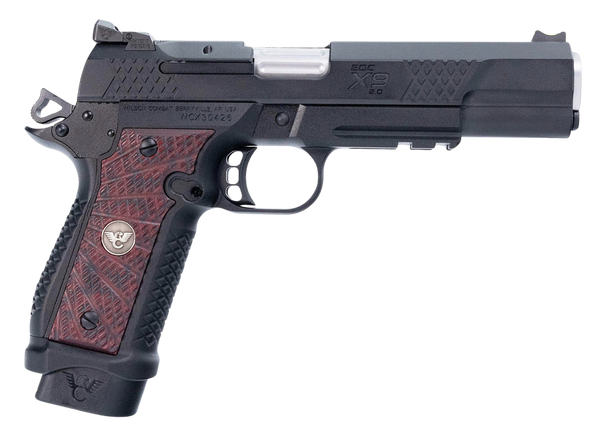 Wilson Combat  EDC X9 2.0 9mm Luger 18+1 5" Barrel, Black Cherry G10 Grip