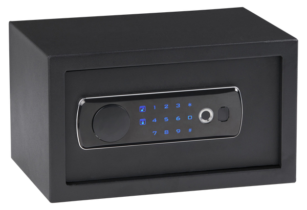 Bulldog BD5010 Duo  Digital Keypad/Biometric/Key Entry Black Powder Coat Steel Holds 1 Handgun LED Keypad
