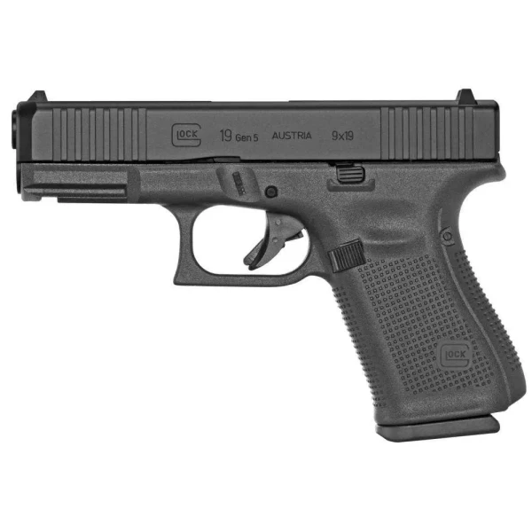 Glock 19 Gen 5 FS 9mm Luger, 4.02" Barrel, 15+1, Black nDLC 