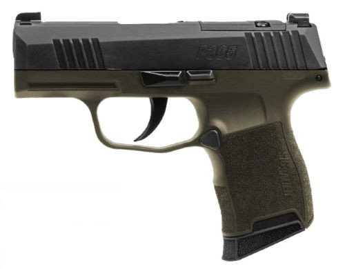 SIG P365 FORTUNATE SON 9MM 3.1" XRAY3 (2)10RD GREEN/BLACK