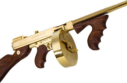 THOMPSON 1927A1 45ACP CARBINE TITANIUM GOLD W/50RD & 20RD