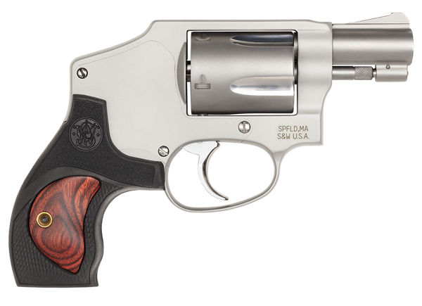 Smith & Wesson 10186 Performance Center Model 642 38 S&W Spl +P 5rd 1.88" Stainless Steel Barrel, Fluted Cylinder, Matte Silver Aluminum Frame with Black Polymer with Integrated Wood Insert Grip