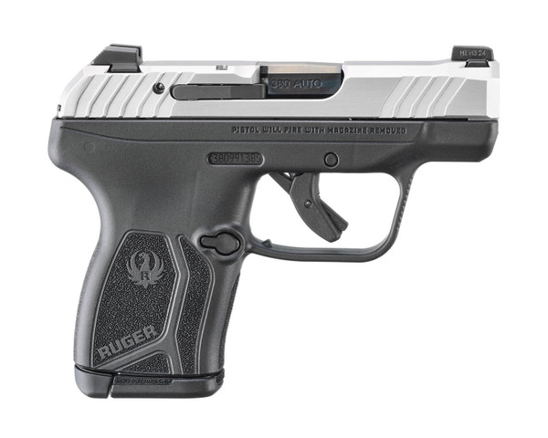 Ruger LCP MAX Handgun .380 Auto 10rd Magazine 2.80'' Black Oxide Barrel Manual Safety Stainless Slide/Black Grip
