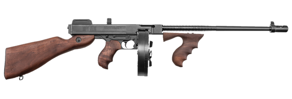 Thompson T1D 1927A-1 Deluxe 45 ACP Caliber with 16.50" Barrel, 10+1 Capacity (Drum), Blued Metal Finish, American Walnut Stock Wood Grip Right Hand