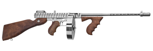 Thompson T150DCRTS 1927A-1 Deluxe 45 ACP Caliber with 16.50" Barrel, 20+1 Capacity (Stick), 50+1 Capacity (Drum), Hard-Chrome w/Tiger Stripe Metal Finish, American Walnut Stock Wood Grip Right Hand