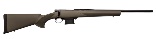 Howa HMACF65GYTH 1500 Mini Action 6.5 Grendel 20" Black Carbon Fiber Threaded Barrel, Black Drilled & Tapped Steel Receiver, Fixed HTI Green Synthetic Stock