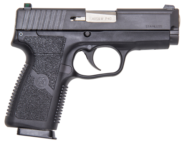 Kahr Arms KP4044NA P  40 S&W Caliber with 3.60" Barrel, 6+1 or 7+1 Capacity, Black Finish Frame, Serrated Matte Black Stainless Steel Slide, Textured Polymer Grip & TruGlo Night Sight