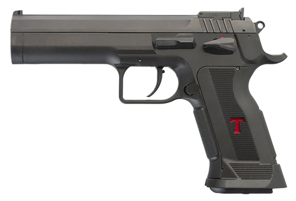 Tanfoglio TFLIMPROP9 Limited Custom  9mm Luger 19+1 4.76" Stainless Steel Barrel, Black Serrated Steel Slide, Black Polymer Frame w/Beavertail, Textured Grip