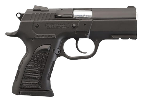 Tanfoglio TFCOMPACTF9 Force Plus Compact Frame 9mm Luger 13+1 3.60" Stainless Barrel, Black Steel Serrated Slide, Black Polymer Frame w/Picatinny Rail, Black Polymer Grip
