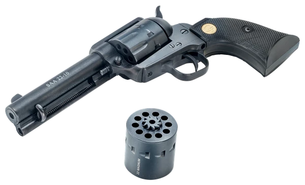 Chiappa Firearms CF340155D SAA 1873  Medium Frame 22 LR 22 WMR 10 Shot, 4.75" Blued Steel Barrel, Blued Steel Frame, Blued Cylinder, Black Polymer Grip, Exposed Hammer