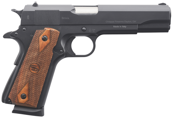 Charles Daly 440111 1911 Field Grade 45 ACP 8+1 5" Stainless Steel Barrel, Black Serrated Steel Slide, Black Steel Frame w/Beavertail, Walnut Diamond Checkered Grip