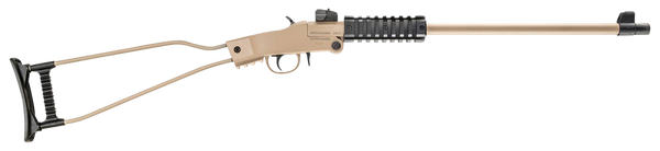 Chiappa Firearms 500255 Little Badger  Full Size 22 LR 1 Shot, 16.50" Desert Sand Cerakote Steel Threaded Barrel, Desert Sand Cerakote Quad Picatinny Receiver, Desert Sand Cerakote Underfolding Wire F