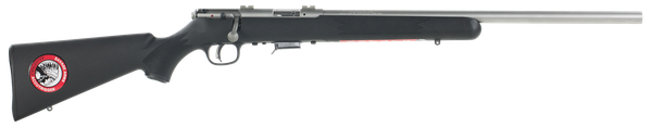 Savage Arms 96703 93R17 FVSS Full Size 17 HMR 5+1 21" Matte Heavy Button Rifled Barrel, Matte Drilled & Tapped Stainless Steel Receiver, Matte Black Fixed Synthetic Stock, Right Hand