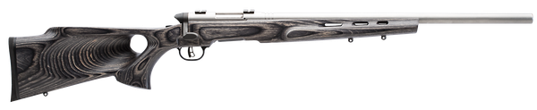 Savage Arms 96972 B.MAG Target Full Size 17 WSM 8+1 22" Matte Stainless Heavy Barrel, Matte Drilled & Tapped Stainless Steel Receiver, Matte Gray Thumbhole Laminate Stock, Right Hand
