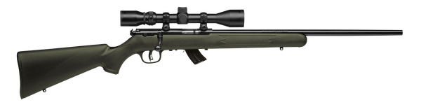 Savage Arms 26721 Mark II FXP Full Size 22 LR 5+1 21" Matte Black Sporter Barrel, Matte Black Drilled & Tapped Carbon Steel Receiver, Olive Green Fixed Synthetic Stock, 3-9x40mm Duplex Scope, Right Ha