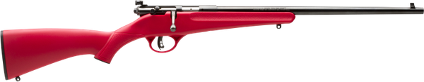 Savage Arms 13795 Rascal  Youth 22 LR 1rd 16.13" Matte Black Sporter Barrel, Matte Black Carbon Steel Receiver, Red Fixed Synthetic Stock, Right Hand