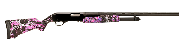Stevens 22561 320 Field Youth 20 Gauge Pump 3" 5+1 22" Matte Black Vent Rib Barrel, Matte Black Aluminum Drilled & Tapped Receiver, Fixed Muddy Girl Synthetic Stock Right, Ambidextrous