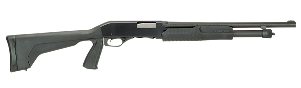 Stevens 19485 320 Security Full Size 12 Gauge Pump 3" 5+1 18.50" Matte Black Carbon Steel Barrel, Matte Black Aluminum Receiver, Fixed w/Pistol Grip Black Synthetic Stock, Ambidextrous