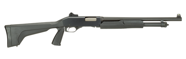 Stevens 22439 320 Security 20 Gauge 3" 5+1 18.50" Matte Blued Carbon Steel Barrel, Matte Black Fixed Pistol Grip Stock Ambidextrous, Ghost Ring Sight