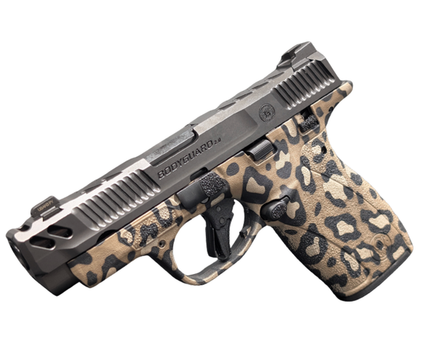 SMITH & WESSON PC BODYGUARD 2.0 CARRY COMP LEOPARD PRINT 380ACP PISTOL 3.1" M.S 1-10RD, 1-12RD MAG