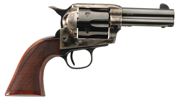 Taylors & Company 556217DE Short Stroke Runnin Iron Deluxe 45 Colt (LC) 6rd 3.50" Blued Cylinder & Barrel Color Case Hardened Steel Frame Checkered Walnut Grip (Taylor Tuned)
