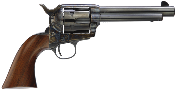 Taylors & Company 5000DE 1873 Gunfighter Deluxe 357 Mag 6rd 5.50" Blued Cylinder & Barrel Color Case Hardened Steel Frame Walnut Army Size Grip (Taylor Tuned)