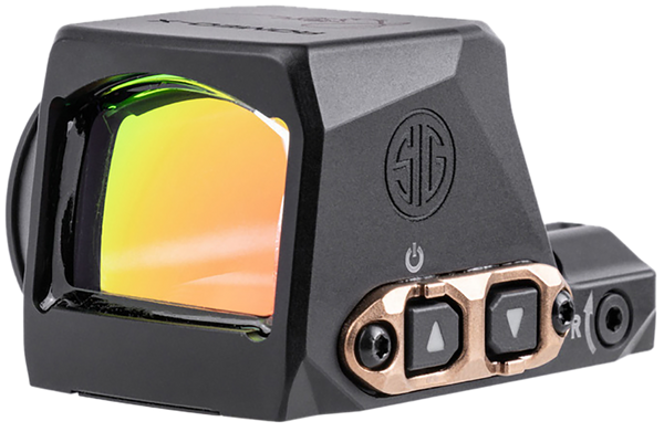 Sig Sauer Electro-Optics SORX1208 Romeo-X  Black Anodized/Rose Gold 1x24mm 2 MOA Red Dot/32 MOA Circle Reticle, Fits Sig P365 Features MAGNETAC