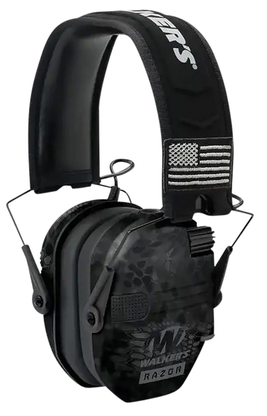 Walker's GWPRSEMPATKPT Razor Patriot Slim Muff 23 dB Over the Head Kryptek Highlander/Black Polymer